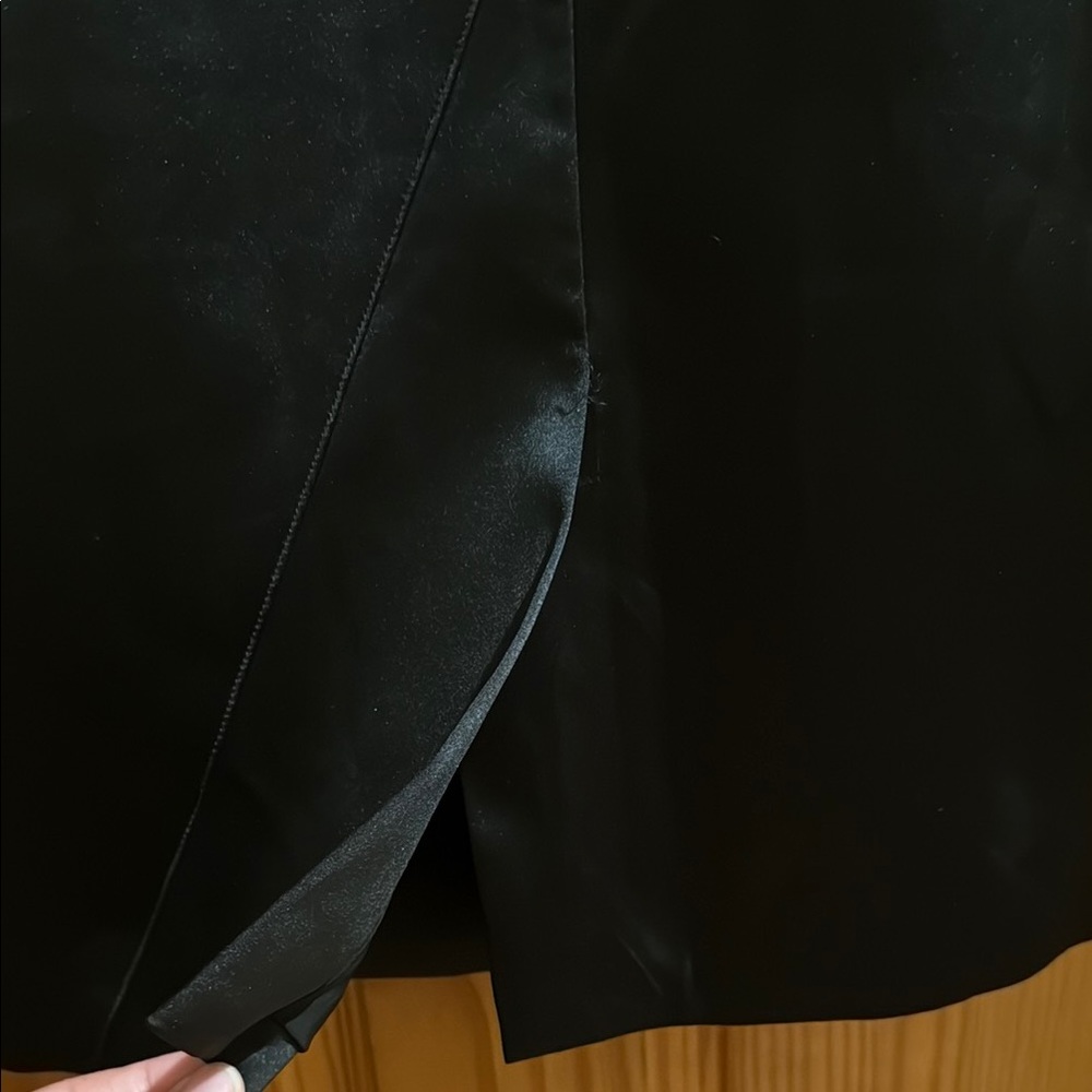 NWT Karen Millen Black Satin Dress with Lace Black Ties Cocktail Wedding Guest - Picture 13 of 13